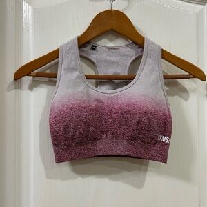 Ombre Maroon sports  bra From Gymshark